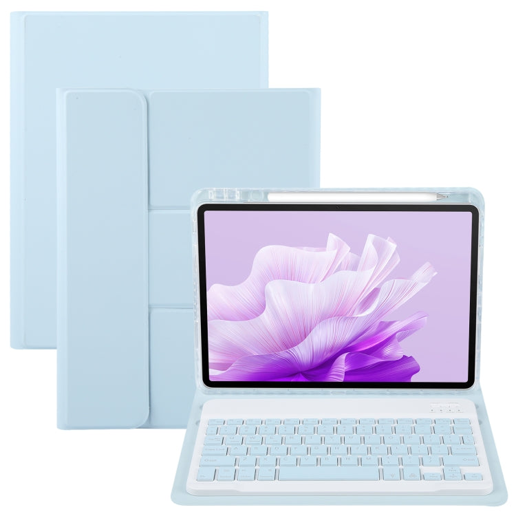 For Huawei MatePad Air 11.5 Square Button Backlight Bluetooth Keyboard Rotatable Holder Leather Case(Sky Blue) - Huawei Keyboard by PMC TechLife | Online Shopping South Africa | PMC TechLife