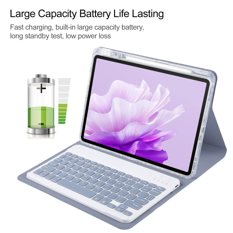 For Huawei MatePad Air 11.5 Square Button Backlight Bluetooth Keyboard Rotatable Holder Leather Case(Lavender Purple) - Huawei Keyboard by PMC Jewellery | Online Shopping South Africa | PMC Jewellery