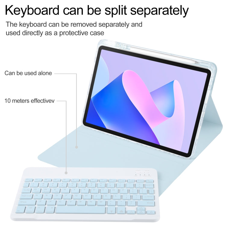 For Huawei MatePad 11 2023 / 2021 Square Button Backlight Bluetooth Keyboard Rotatable Holder Leather Case(Sky Blue) - Huawei Keyboard by PMC Jewellery | Online Shopping South Africa | PMC Jewellery