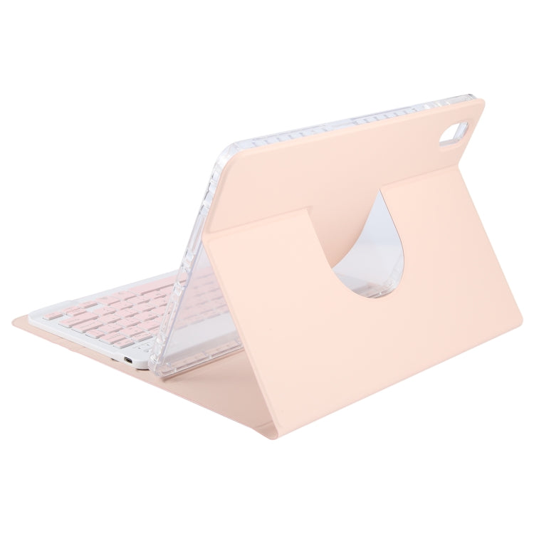 For Huawei MatePad 11 2023 / 2021 Square Button Backlight Bluetooth Keyboard Rotatable Holder Leather Case(Rose Gold) - Huawei Keyboard by PMC Jewellery | Online Shopping South Africa | PMC Jewellery