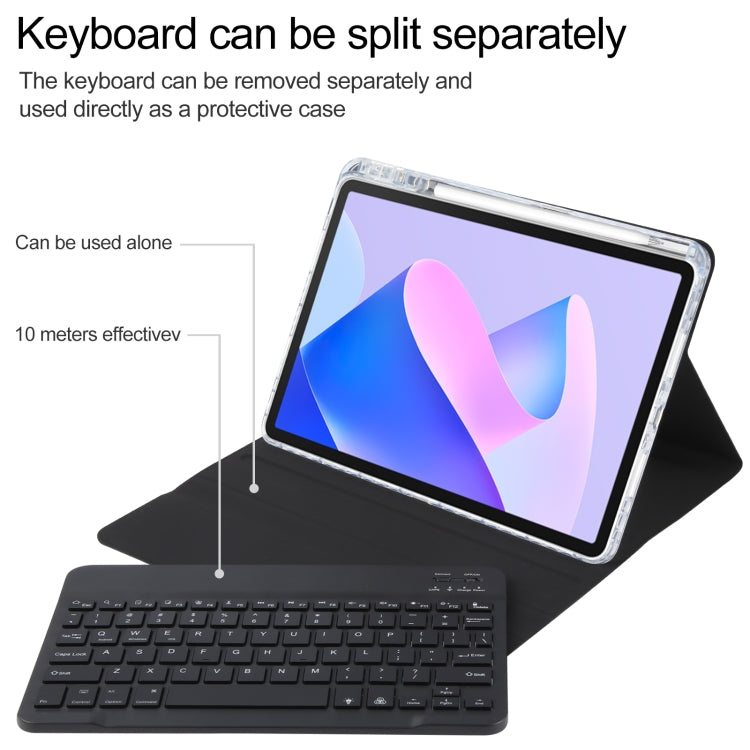 For Huawei MatePad 11 2023 / 2021 Square Button Backlight Bluetooth Keyboard Rotatable Holder Leather Case(Black) - Huawei Keyboard by PMC Jewellery | Online Shopping South Africa | PMC Jewellery