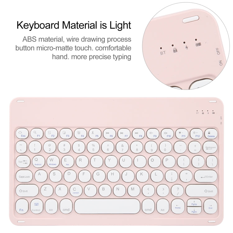 For Xiaomi Pad 6 Round Button Bluetooth Keyboard Rotatable Holder Leather Case(Rose Gold) - Others Keyboard by PMC Jewellery | Online Shopping South Africa | PMC Jewellery