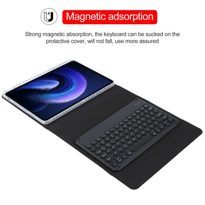 For Xiaomi Pad 6 Round Button Bluetooth Keyboard Rotatable Holder Leather Case(Black) - Others Keyboard by PMC Jewellery | Online Shopping South Africa | PMC Jewellery