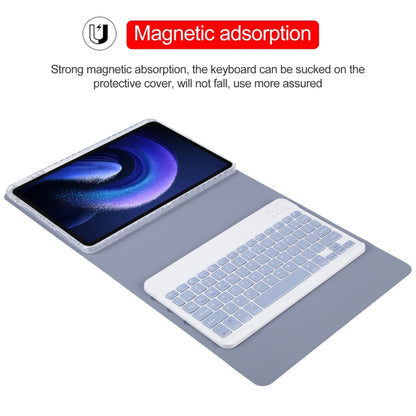 For Xiaomi Pad 6 Square Button Bluetooth Keyboard Rotatable Holder Leather Case(Lavender Purple) - Others Keyboard by PMC Jewellery | Online Shopping South Africa | PMC Jewellery