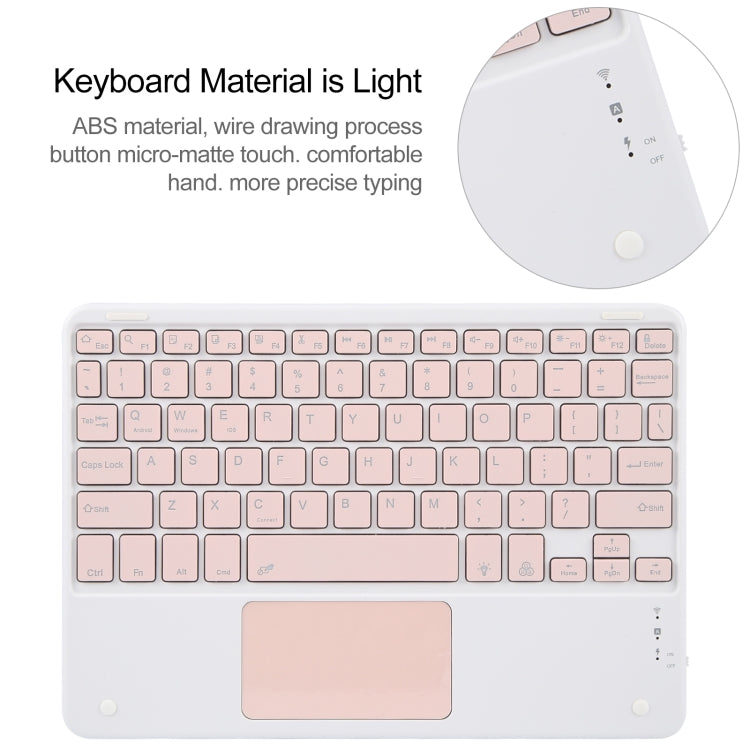 For Xiaomi Pad 6 Square Button Bluetooth Keyboard Rotatable Holder Leather Case with Touchpad(Rose Gold) - Others Keyboard by PMC Jewellery | Online Shopping South Africa | PMC Jewellery