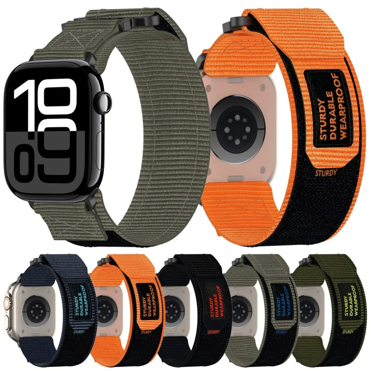 For Apple Watch 38mm Nylon Hook And Loop Fastener Watch Band(Orange) - Watch Bands by PMC TechLife | Online Shopping South Africa | PMC TechLife | Buy Now Pay Later Mobicred
