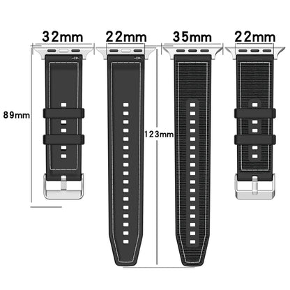 For Apple Watch 38mm Ordinary Buckle Hybrid Nylon Braid Silicone Watch Band(Grey) - Watch Bands by PMC Jewellery | Online Shopping South Africa | PMC Jewellery