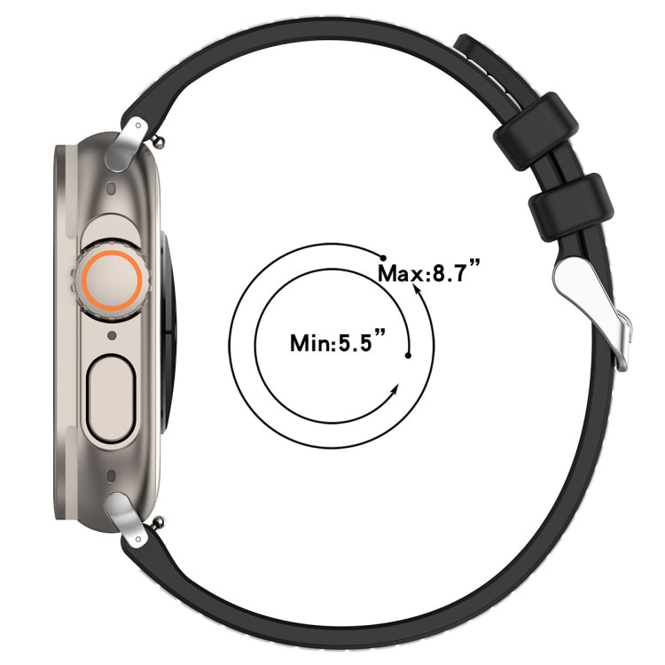 For Apple Watch Series 9 45mm Ordinary Buckle Hybrid Nylon Braid Silicone Watch Band(Grey) - Watch Bands by PMC TechLife | Online Shopping South Africa | PMC TechLife
