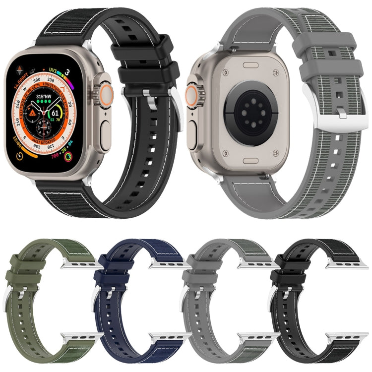 For Apple Watch Ultra 2 49mm Official Buckle Hybrid Nylon Braid Silicone Watch Band(Black) - free shipping - PMC TechLife - Order now!