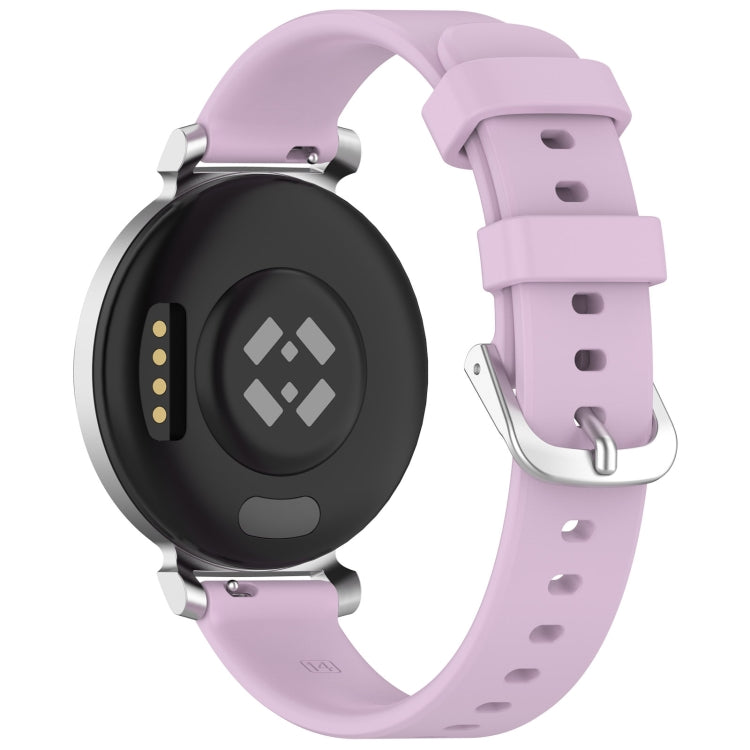 For Garmin Lily 2 14mm Silver Buckle Silicone Watch Band Wristband(Purple) - Watch Bands by PMC TechLife | Online Shopping South Africa | PMC TechLife