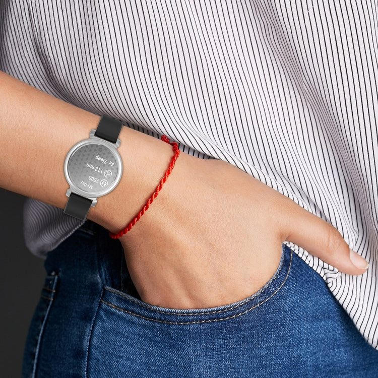 For Garmin Lily 2 14mm Silver Buckle Silicone Watch Band Wristband(Light Grey) - Watch Bands by PMC TechLife | Online Shopping South Africa | PMC TechLife