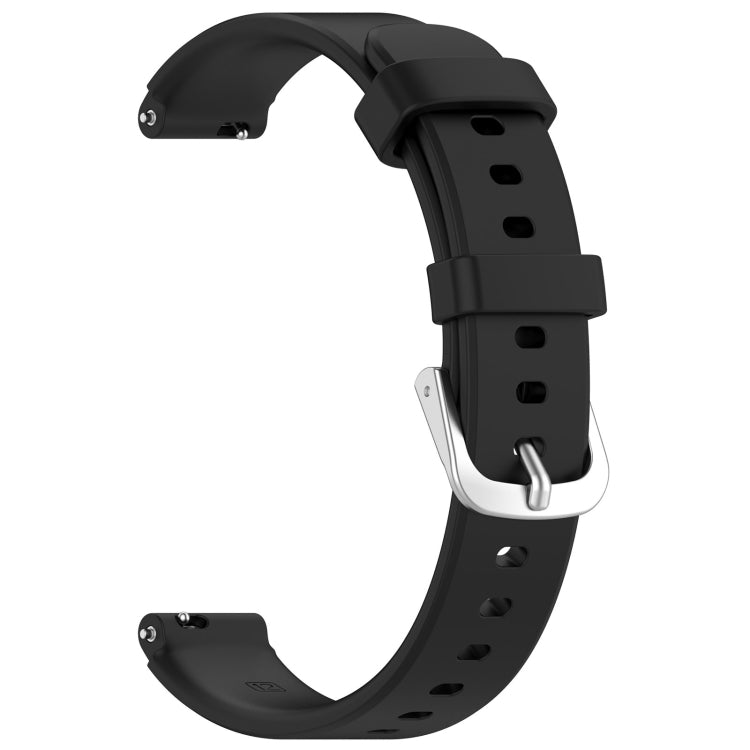 12mm Universal Solid Color Silver Buckle Silicone Watch Band(Black) - 20mm Bands by PMC Jewellery | Online Shopping South Africa | PMC Jewellery