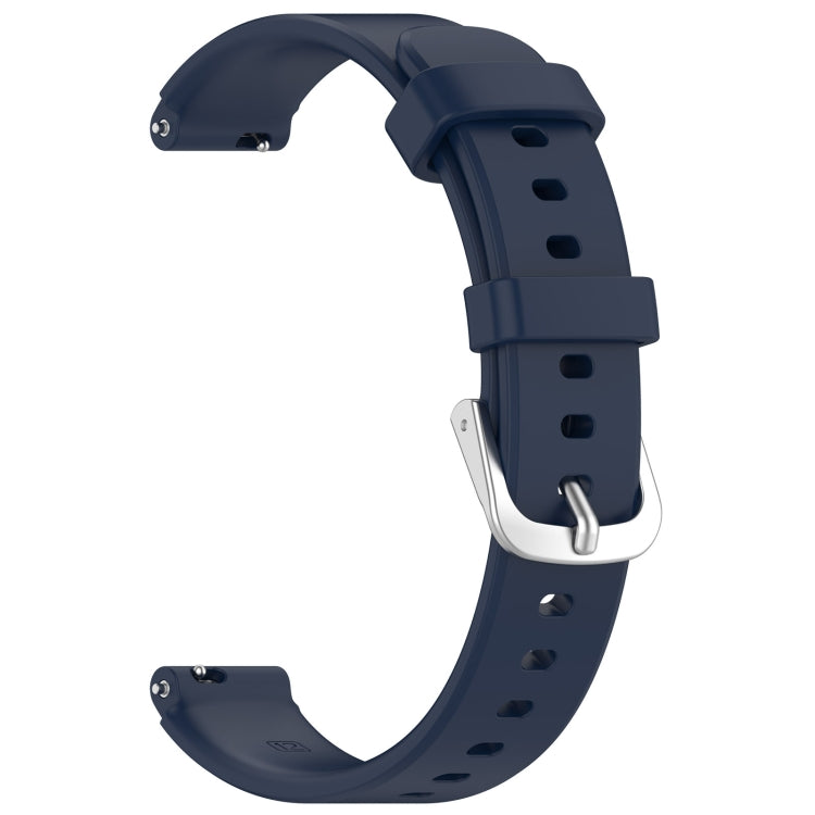 12mm Universal Solid Color Silver Buckle Silicone Watch Band(Midnight  Blue) - 20mm Bands by PMC Jewellery | Online Shopping South Africa | PMC Jewellery