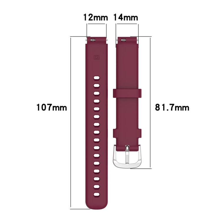 12mm Universal Solid Color Silver Buckle Silicone Watch Band(Dark Green) - 20mm Bands by PMC TechLife | Online Shopping South Africa | PMC TechLife