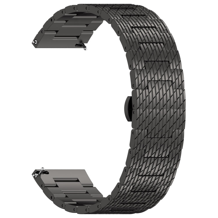 20mm Universal Twill Stainless Steel Watch Band(Black) - 20mm Bands by PMC Jewellery | Online Shopping South Africa | PMC Jewellery