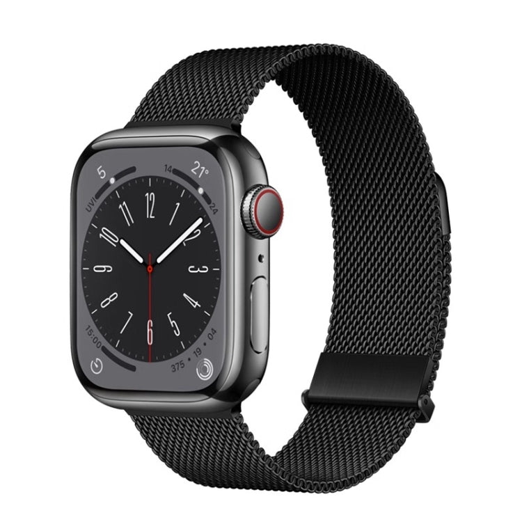 For Apple Watch SE 2022 44mm ZGA Milanese Magnetic Metal Watch Band(Black) - Watch Bands by ZGA | Online Shopping South Africa | PMC TechLife | Buy Now Pay Later Mobicred