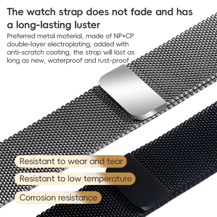 For Apple Watch Series 4 44mm ZGA Milanese Magnetic Metal Watch Band(Black) - Watch Bands by ZGA | Online Shopping South Africa | PMC Jewellery