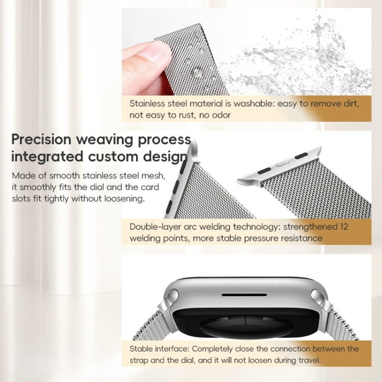 For Apple Watch Series 10 42mm ZGA Milanese Magnetic Metal Watch Band(Black) - Watch Bands by ZGA | Online Shopping South Africa | PMC TechLife | Buy Now Pay Later Mobicred