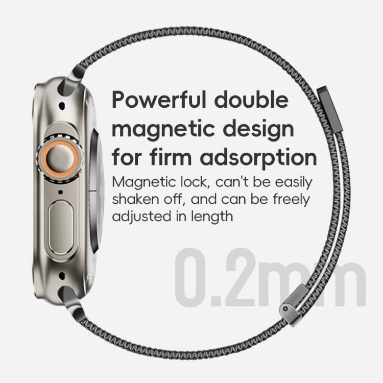 For Apple Watch Series 9 45mm ZGA Milanese Magnetic Metal Watch Band(Black) - Watch Bands by ZGA | Online Shopping South Africa | PMC Jewellery