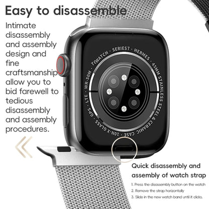 For Apple Watch Series 7 45mm ZGA Milanese Magnetic Metal Watch Band(Black) - Watch Bands by ZGA | Online Shopping South Africa | PMC Jewellery