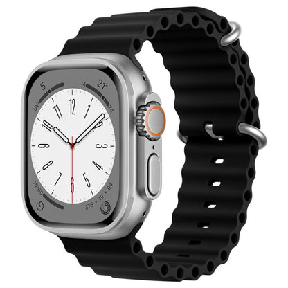 For Apple Watch Ultra 49mm ZGA Ocean Silicone Watch Band(Black) - Watch Bands by ZGA | Online Shopping South Africa | PMC Jewellery