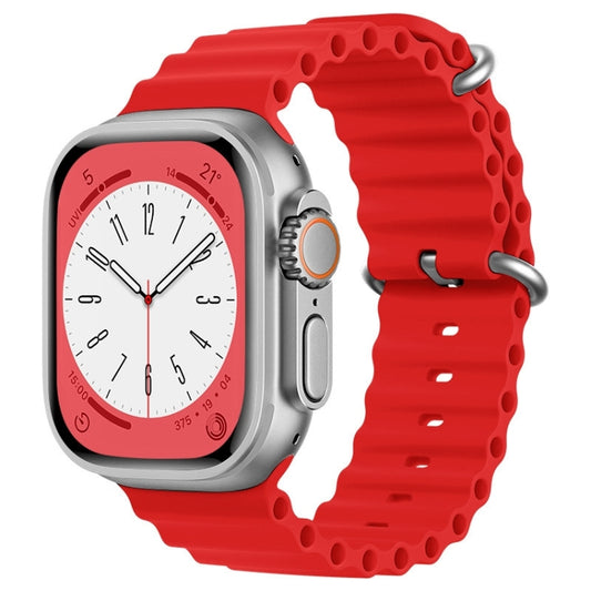 For Apple Watch Ultra 49mm ZGA Ocean Silicone Watch Band(Red) - Watch Bands by ZGA | Online Shopping South Africa | PMC Jewellery