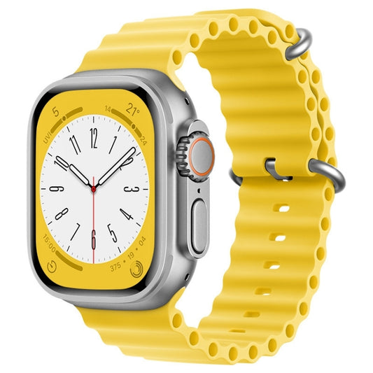 For Apple Watch Series 6 44mm ZGA Ocean Silicone Watch Band(Yellow) - Watch Bands by ZGA | Online Shopping South Africa | PMC Jewellery