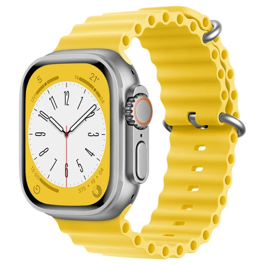 For Apple Watch Series 4 44mm ZGA Ocean Silicone Watch Band(Yellow) - Watch Bands by ZGA | Online Shopping South Africa | PMC Jewellery