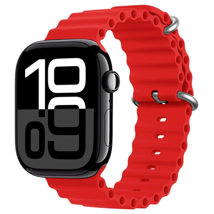 For Apple Watch Series 10 46mm ZGA Ocean Silicone Watch Band(Red) - Watch Bands by ZGA | Online Shopping South Africa | PMC TechLife | Buy Now Pay Later Mobicred
