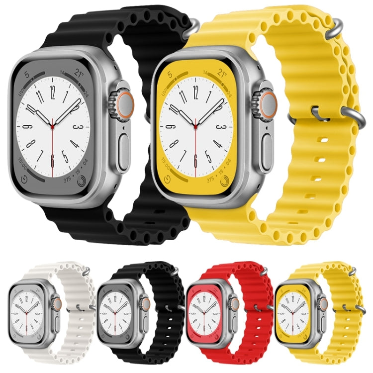 For Apple Watch Series 5 44mm ZGA Ocean Silicone Watch Band(Yellow) - Watch Bands by ZGA | Online Shopping South Africa | PMC Jewellery