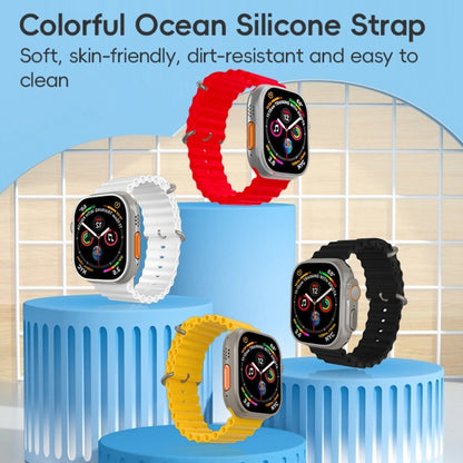For Apple Watch Series 8 45mm ZGA Ocean Silicone Watch Band(Red) - Watch Bands by ZGA | Online Shopping South Africa | PMC Jewellery
