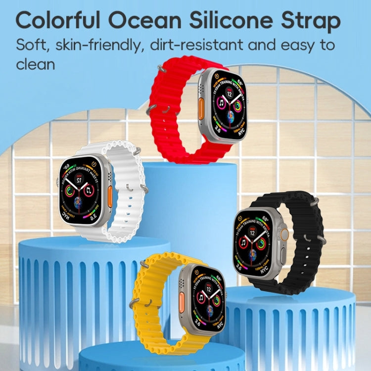 For Apple Watch Series 10 42mm ZGA Ocean Silicone Watch Band(Black) - Watch Bands by ZGA | Online Shopping South Africa | PMC TechLife | Buy Now Pay Later Mobicred
