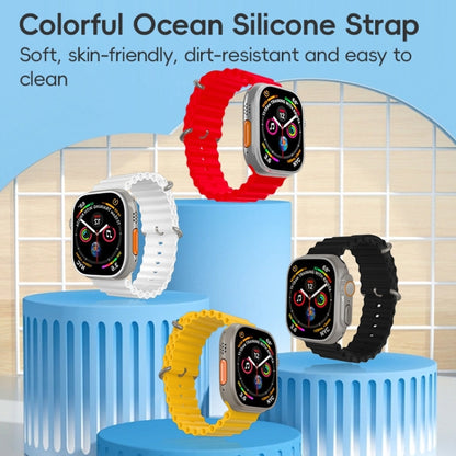 For Apple Watch Ultra 2 49mm ZGA Ocean Silicone Watch Band(Yellow) - Watch Bands by ZGA | Online Shopping South Africa | PMC Jewellery