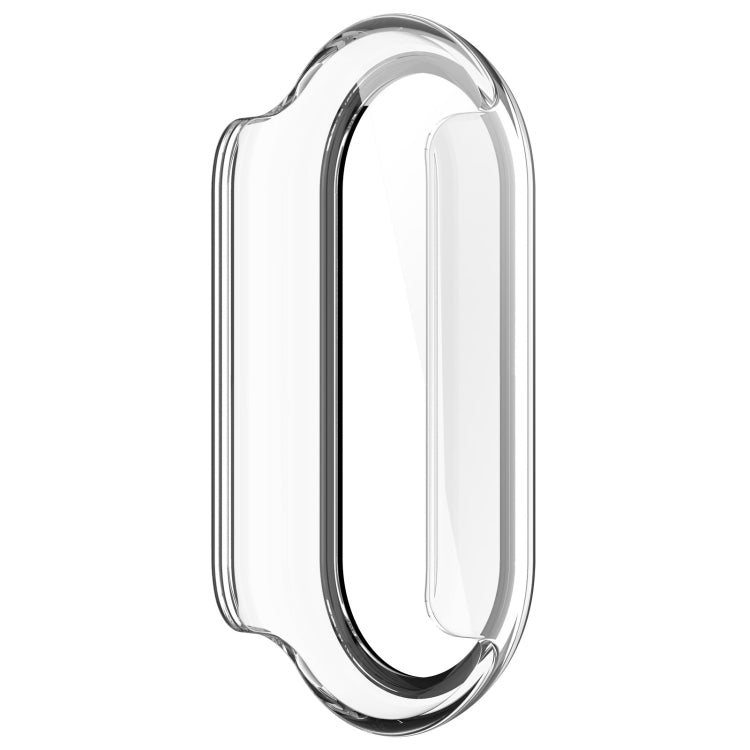 For Xiaomi Mi Band 8 PC + Tempered Film Integrated Protective Watch Case(Transparent White) - Watch Cases by PMC TechLife | Online Shopping South Africa | PMC TechLife