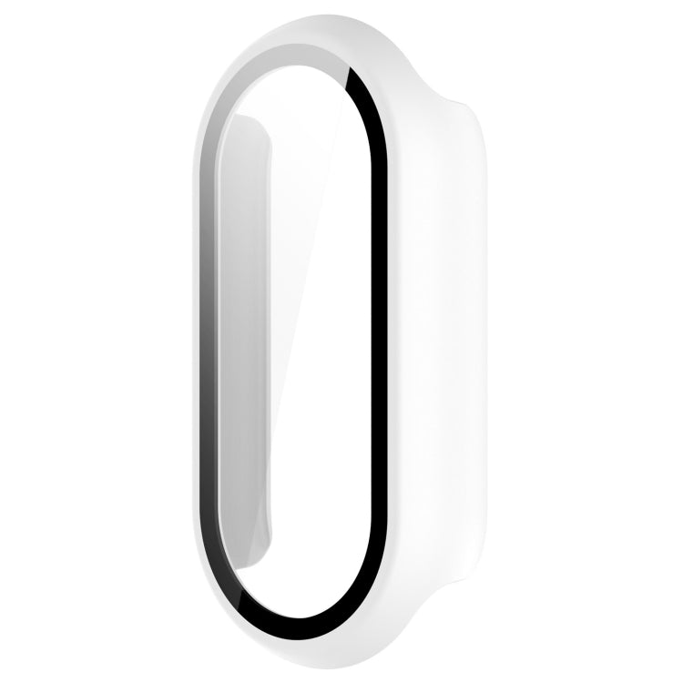 For Xiaomi Mi Band 8 PC + Tempered Film Integrated Protective Watch Case(White) - Watch Cases by PMC TechLife | Online Shopping South Africa | PMC TechLife