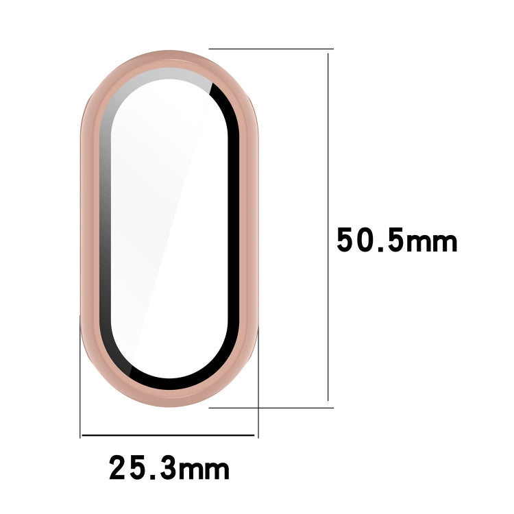 For Xiaomi Mi Band 8 PC + Tempered Film Integrated Protective Watch Case(Transparent White) - Watch Cases by PMC TechLife | Online Shopping South Africa | PMC TechLife