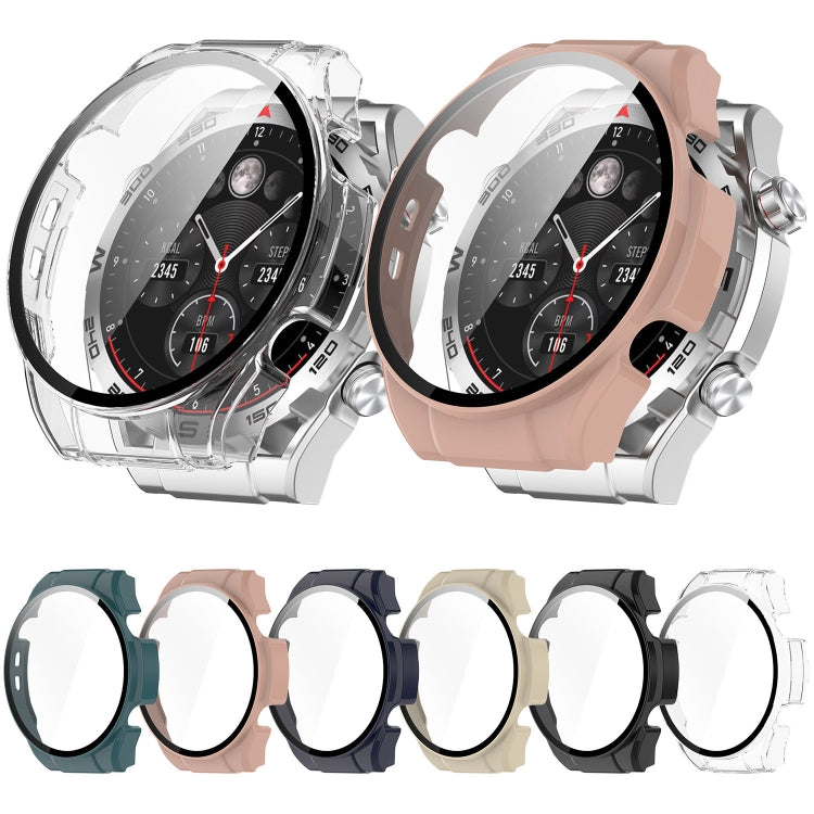 For Xiaomi Haylou Watch R8 PC + Tempered Film Integrated Watch Protective Case(Pink) - Watch Cases by PMC TechLife | Online Shopping South Africa | PMC TechLife