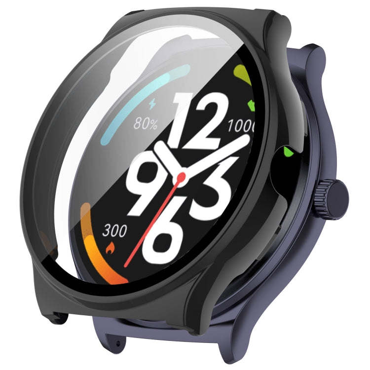 For Xiaomi Haylou Solar Lite R001 PC + Tempered Film Integrated Watch Protective Case(Black) - Watch Cases by PMC TechLife | Online Shopping South Africa | PMC TechLife