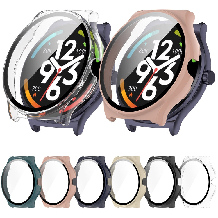 For Xiaomi Haylou Solar Lite R001 PC + Tempered Film Integrated Watch Protective Case(Ivory White) - Watch Cases by PMC TechLife | Online Shopping South Africa | PMC TechLife
