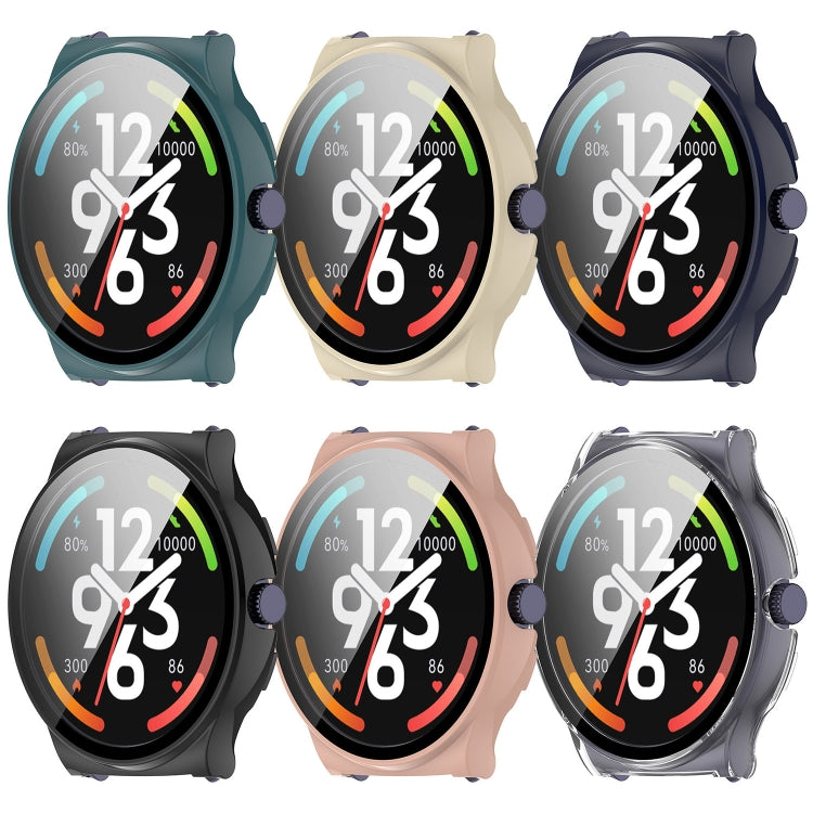 For Xiaomi Haylou Solar Lite R001 PC + Tempered Film Integrated Watch Protective Case(Transparent White) - Watch Cases by PMC TechLife | Online Shopping South Africa | PMC TechLife
