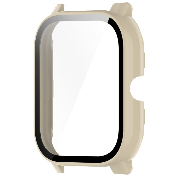 For P66 / P66D / P66ED 1.85 inch Watch PC + Tempered Film Integrated Watch Protective Case(Ivory White) - Watch Case by PMC TechLife | Online Shopping South Africa | PMC TechLife