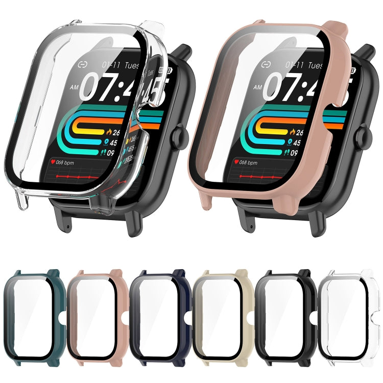 For P66 / P66D / P66ED 1.85 inch Watch PC + Tempered Film Integrated Watch Protective Case(Black) - Watch Case by PMC TechLife | Online Shopping South Africa | PMC TechLife