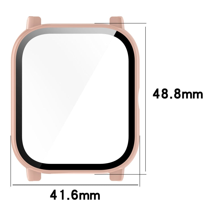 For P66 / P66D / P66ED 1.85 inch Watch PC + Tempered Film Integrated Watch Protective Case(Ivory White) - Watch Case by PMC TechLife | Online Shopping South Africa | PMC TechLife