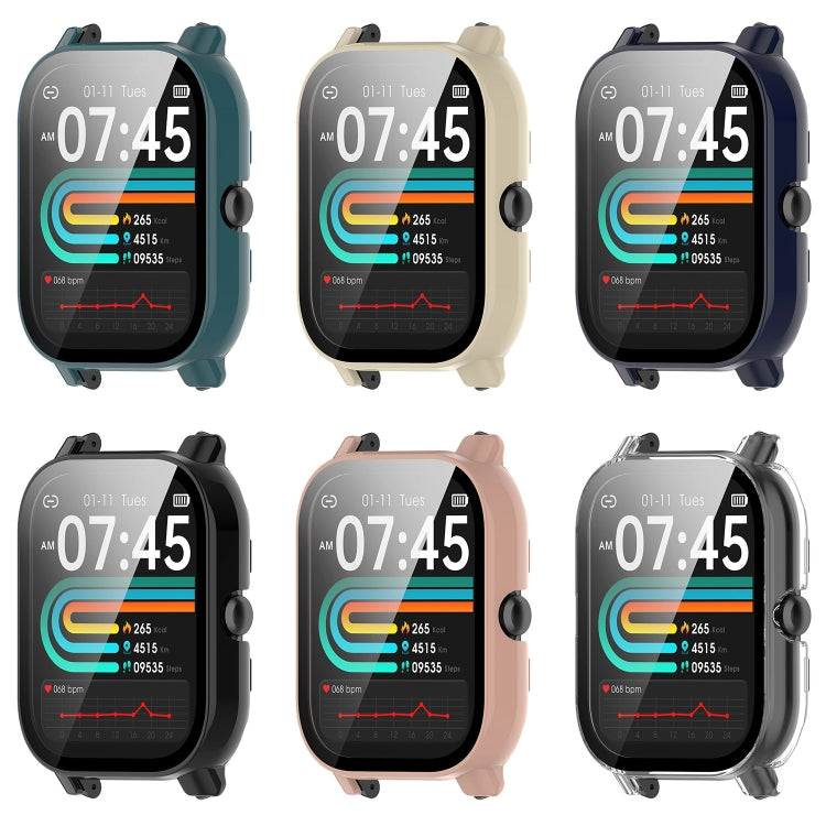 For P66 / P66D / P66ED 1.85 inch Watch PC + Tempered Film Integrated Watch Protective Case(Ink Blue) - Watch Case by PMC TechLife | Online Shopping South Africa | PMC TechLife
