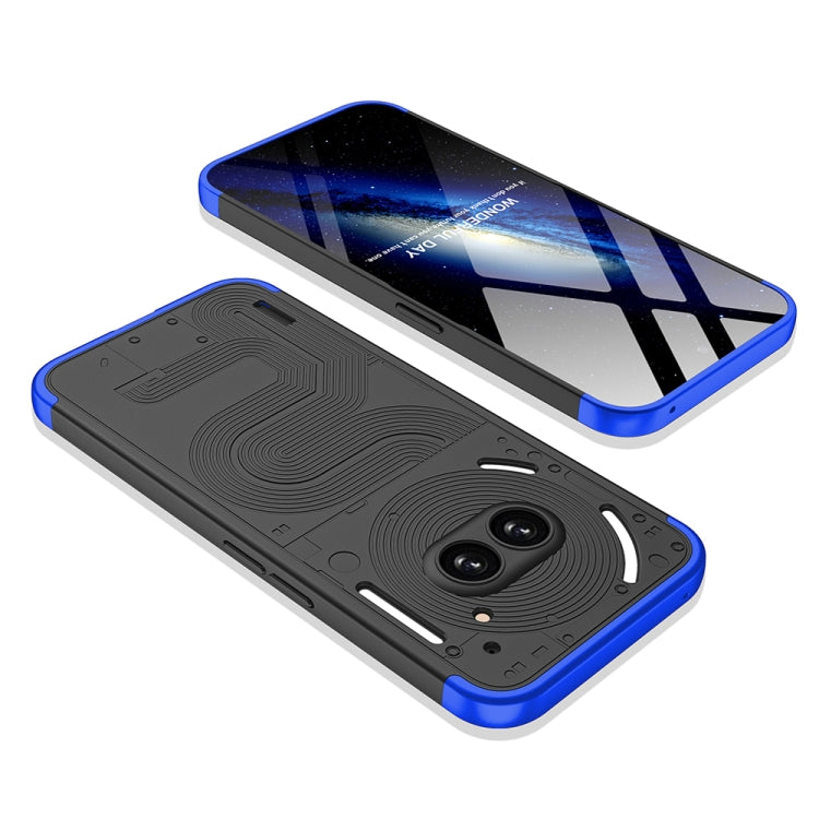 For Nothing Phone 2a GKK Three Stage Splicing Full Coverage PC Phone Case(Black Blue) - More Brand by GKK | Online Shopping South Africa | PMC Jewellery | Buy Now Pay Later Mobicred