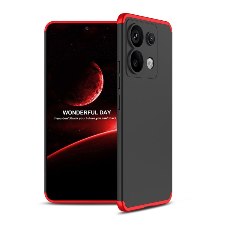 For Xiaomi Redmi Note 13 Pro 5G GKK Three Stage Splicing Full Coverage PC Phone Case(Black Red) - Xiaomi Cases by GKK | Online Shopping South Africa | PMC Jewellery | Buy Now Pay Later Mobicred