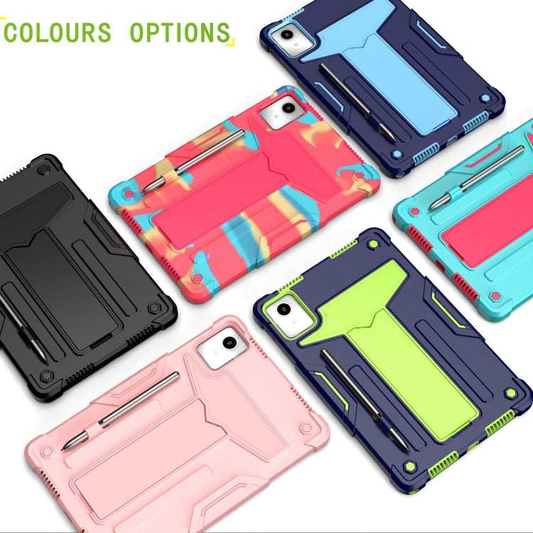 For Lenovo Tab M11/ Xiaoxin Pad 11 2024 T Holder Robot Silicone Hybrid PC Tablet Case(Rose Gold) - Lenovo by PMC TechLife | Online Shopping South Africa | PMC TechLife | Buy Now Pay Later Mobicred