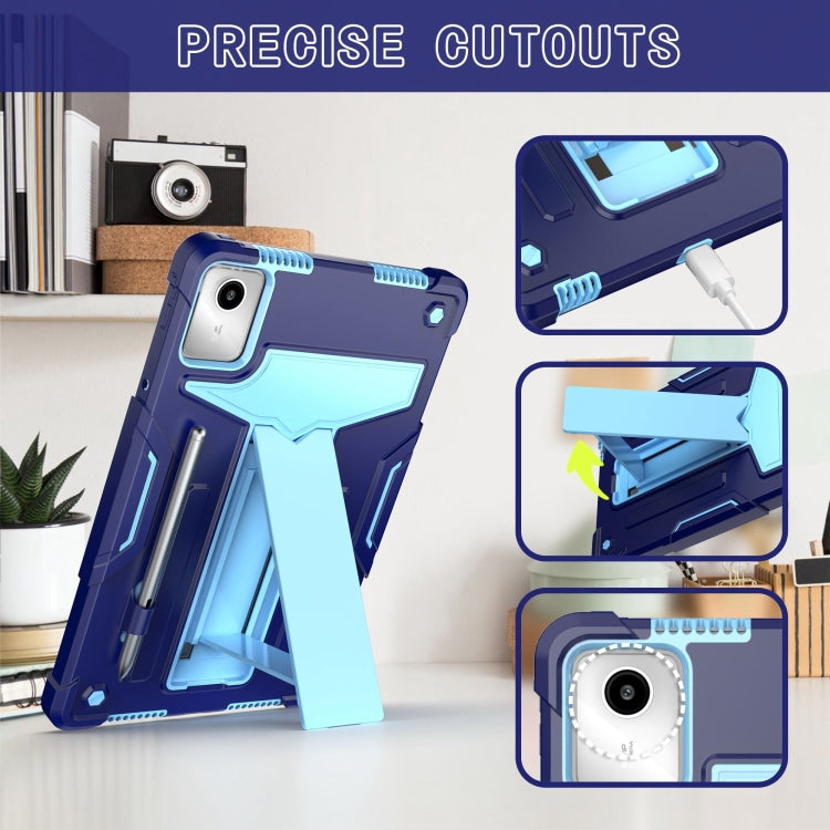 For Lenovo Tab M11/ Xiaoxin Pad 11 2024 T Holder Robot Silicone Hybrid PC Tablet Case(Navy Blue Blue) - Lenovo by PMC TechLife | Online Shopping South Africa | PMC TechLife | Buy Now Pay Later Mobicred