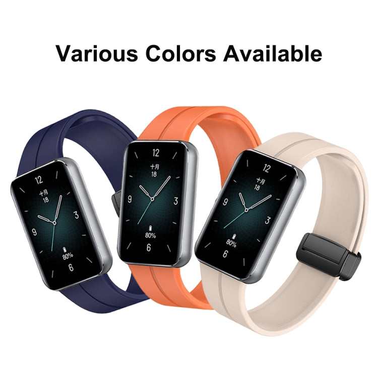 For Honor Band 9 Magnetic Folding Black Buckle Silicone Watch Band(Black) - Watch Bands by PMC TechLife | Online Shopping South Africa | PMC TechLife