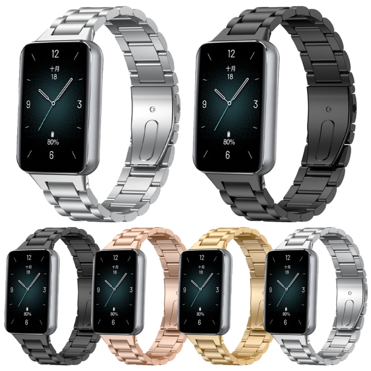 For Honor Band 9 Three Strains Metal Watch Band(Rose Gold) - Watch Bands by PMC TechLife | Online Shopping South Africa | PMC TechLife